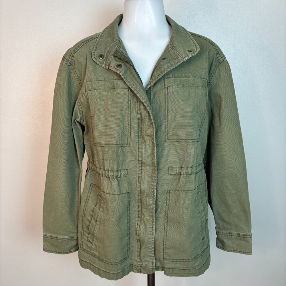Old Navy Utility Jacket XS Olive Green Full-Zip Pockets Relaxed Fit Women's
